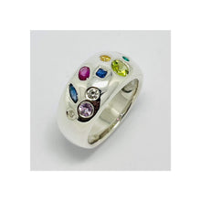 Load image into Gallery viewer, Sterling Silver Multistone Dome Ring