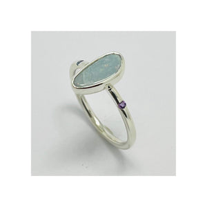 Sterling Silver Opal and Multistone ring