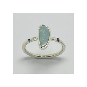 Sterling Silver Opal and Multistone ring