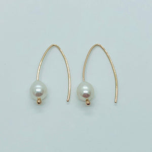 9ct Yellow Gold and Pearl Drop Earrings