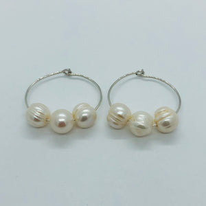 Pearl Round Hoop Earrings