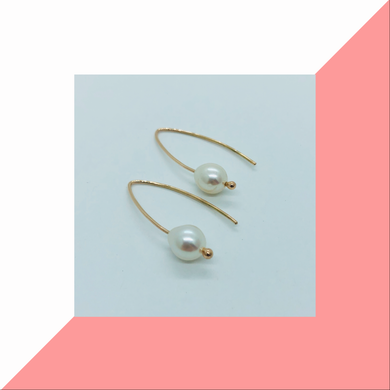 9ct Yellow Gold and Pearl Drop Earrings