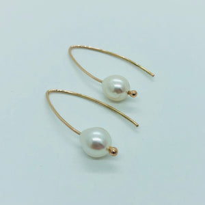 9ct Yellow Gold and Pearl Drop Earrings